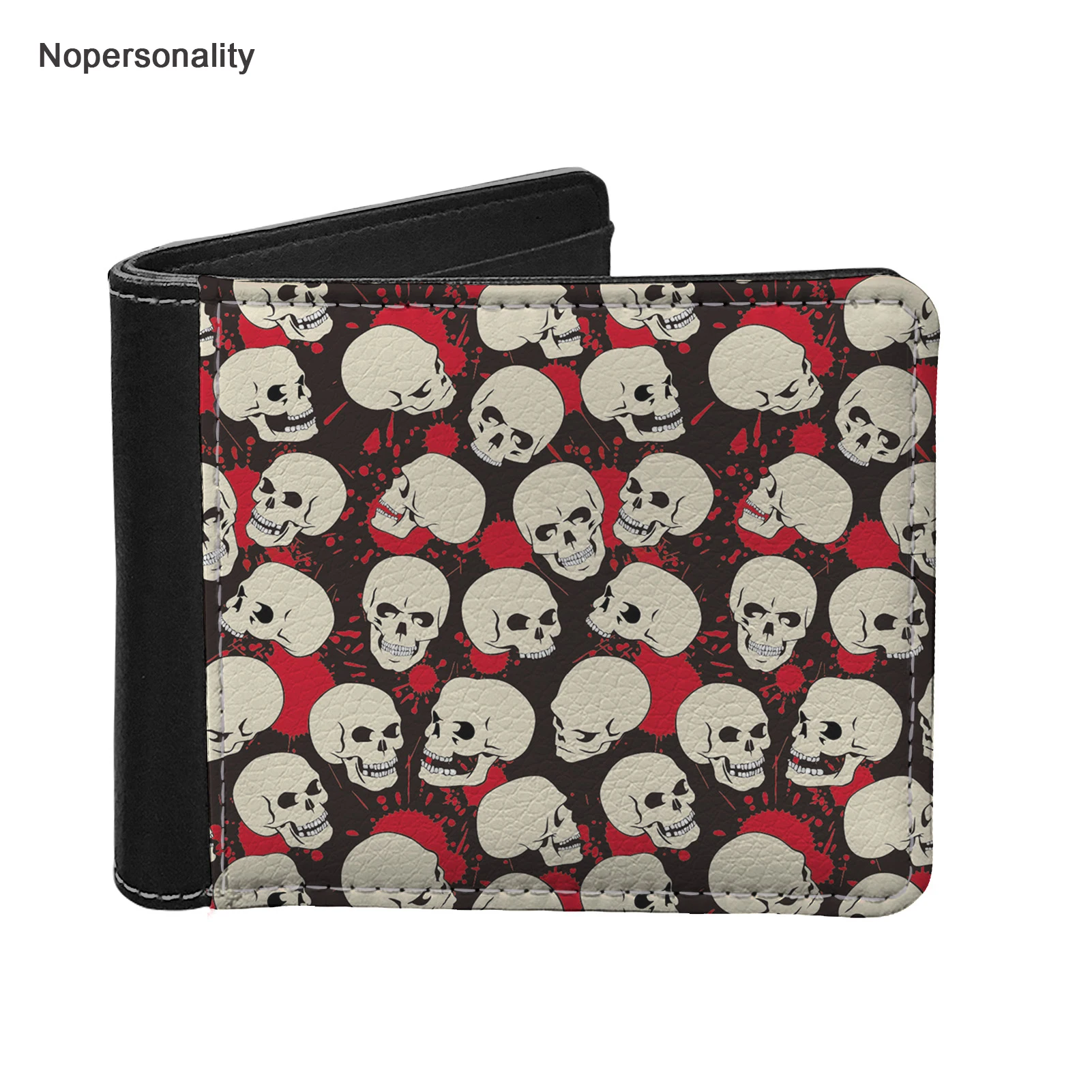

Designer Men's Wallet Money Bag Sugar Skull Leather Short Wallet Famous Vintage Walltes Multi-card Soft Purse Coin Bags
