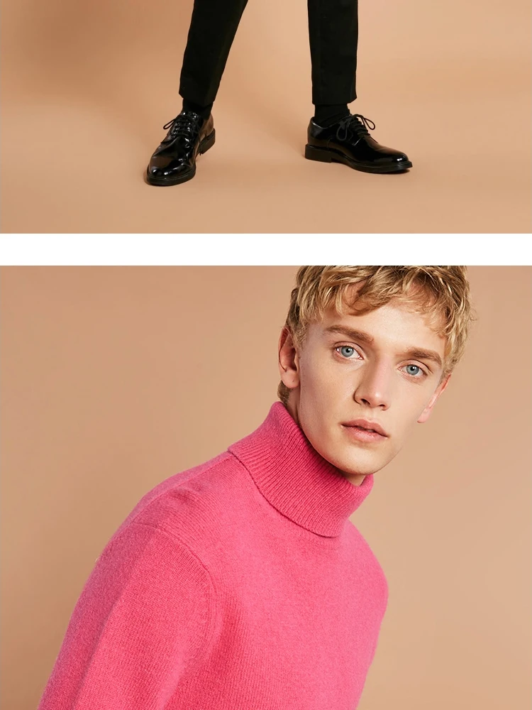 JackJones мужской шерстяной свитер с высоким воротом, приталенный пуловер, мужская одежда 218324517 218425519
