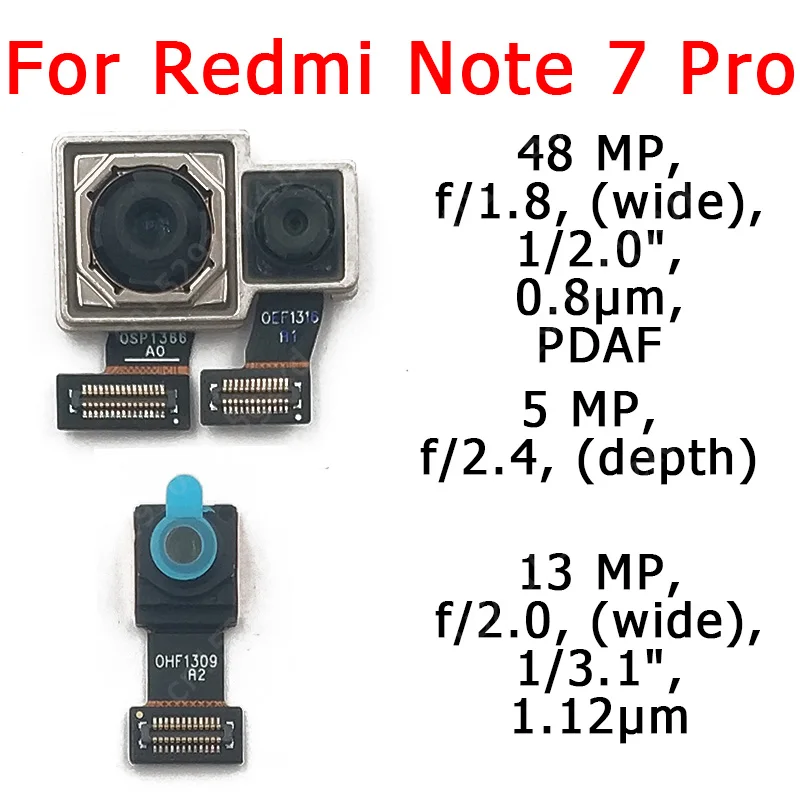 Оригинальная фронтальная задняя камера для Xiaomi Redmi Note 7 Pro основной фронтальный