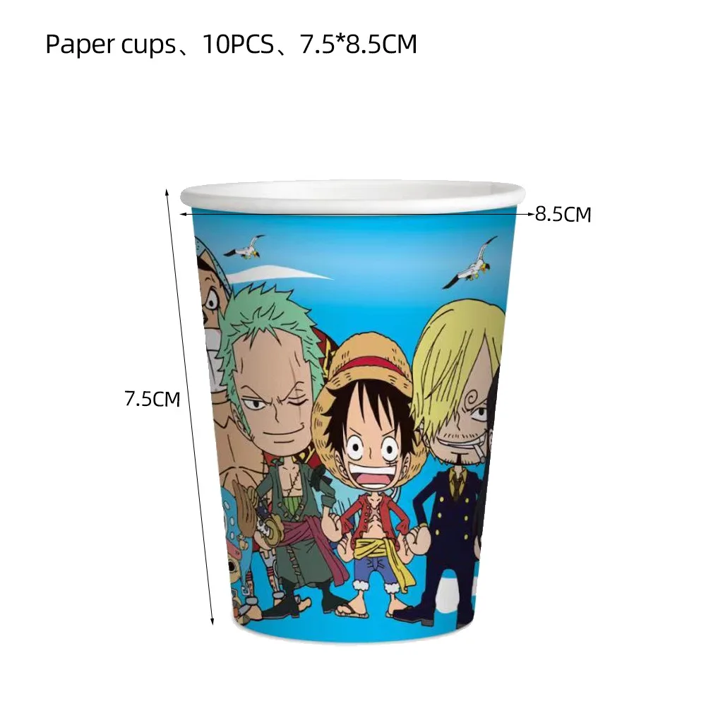 One Piece Theme Disposable Party Tableware Happy Birthday Decoration Cup Plate Latex Balloon Baby Shower Supplies Kid Gift | Дом и сад