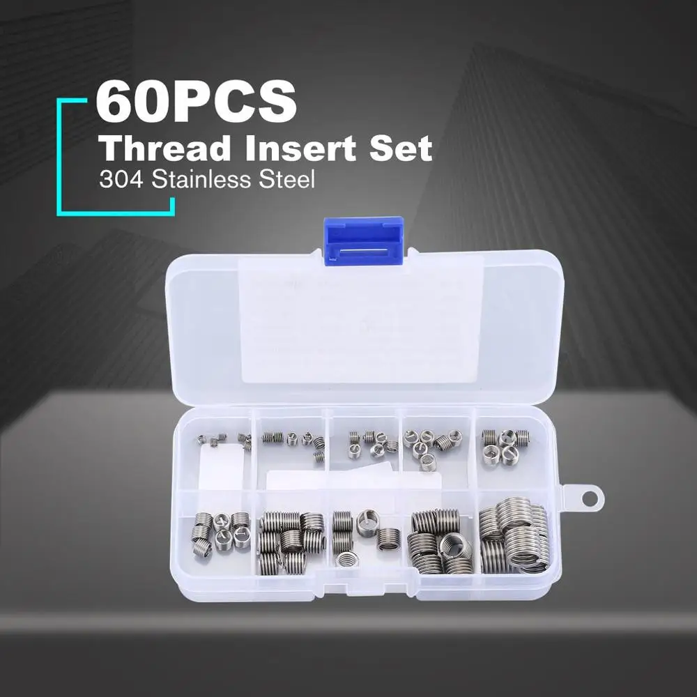 Набор резьбовых вставок 60 шт./компл. набор из нержавеющей стали 304 комплект для