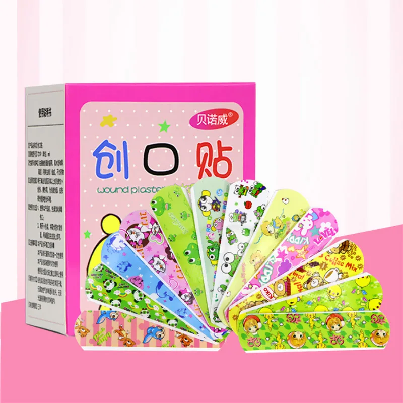 Пластыри с героями мультфильмов для детей водонепроницаемые дышащие клейкие