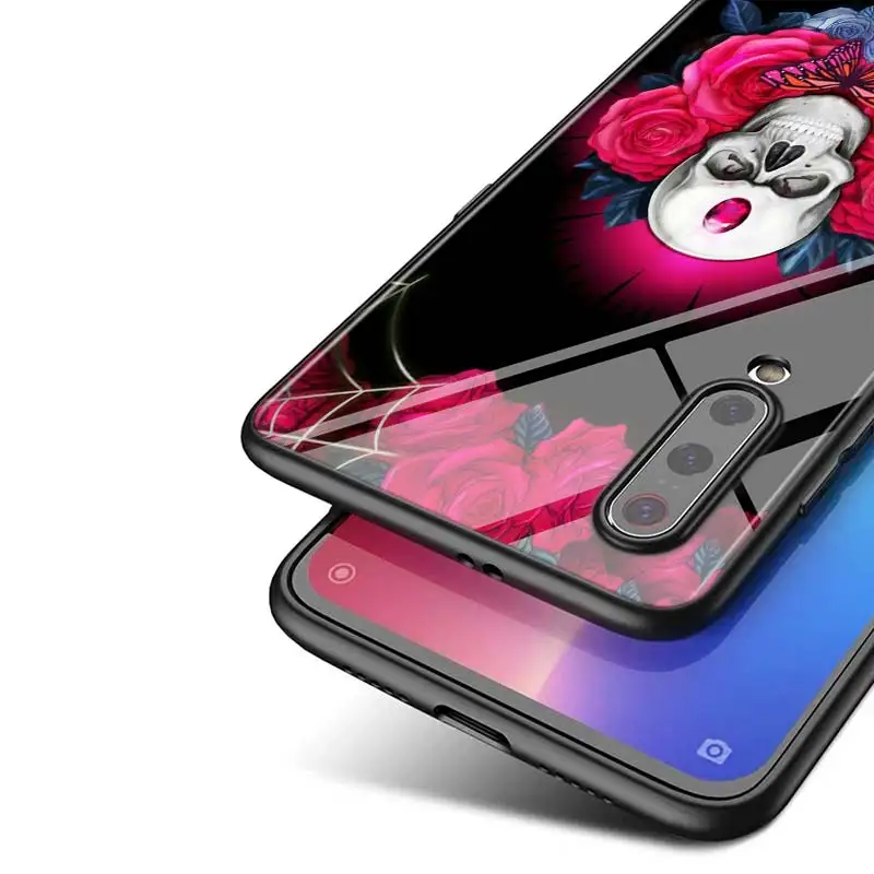 

Skull Flower Art For Xiaomi Mi Note 10 Ultra 5G 9 SE 8 A3 A2 A1 6X Poco M2 Pro Play F1 Lite 5G Bright Black Phone Case