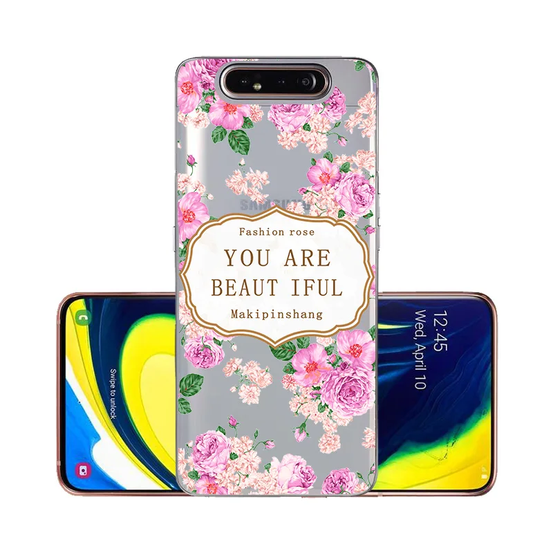 For Samsung Galaxy A80 Case 2019 Transparent Back Cover A 80 Phone Cases Coque Fundas Silicon Bumper |