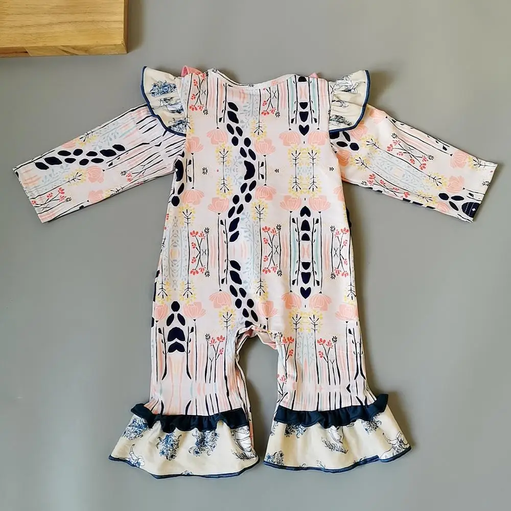 Новый стиль весенний комбинезон с оборками и длинными рукавами карманами одежда