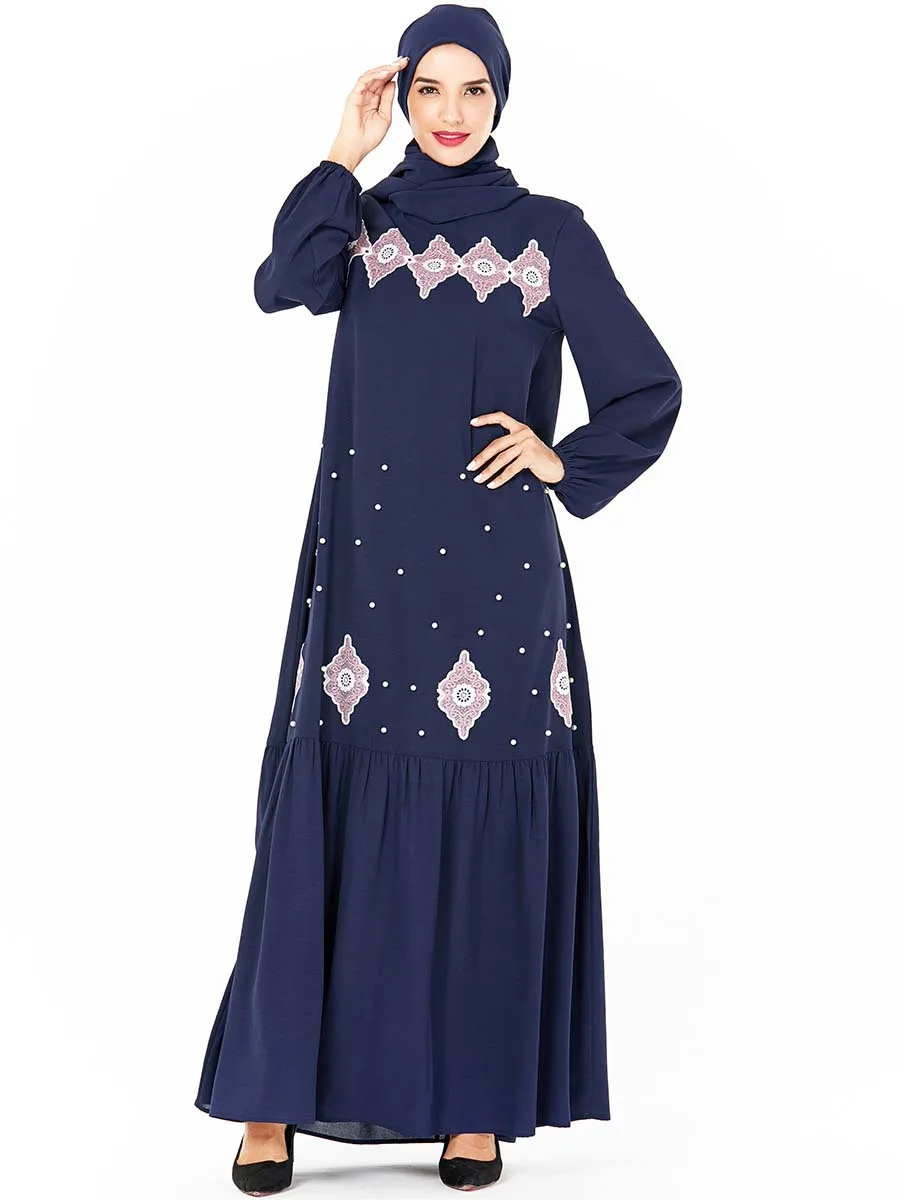 Мусульманское платье Abaya в Дубае женское длинное кимоно с жемчужной вышивкой