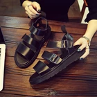 Мужская обувь для пары, летняя стильная дышащая Нескользящая Мужская модная женская трендовая черная пляжная обувь, повседневные сандалии для мужчин, 2021