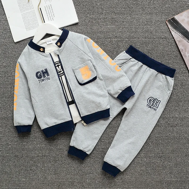 Весенне-осенние комплекты одежды для мальчиков модные детские повседневные