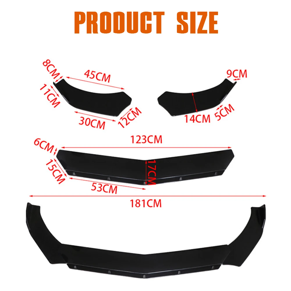 Новый Регулируемый универсальный автомобильный сплиттер для переднего бампера