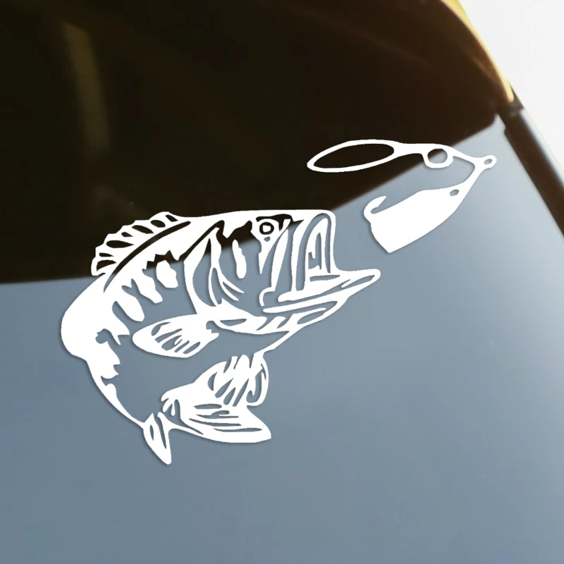 

Bass Fishing Die-Cut Vinyl Decal Car Sticker Waterproof Auto Decors on Car Body Bumper Rear Window Laptop Choose Size #S60315
