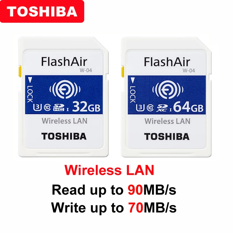 TOSHIBA Flash Air W-04 карта памяти 32 Гб 64 WIFI SD 90 МБ/с./с Беспроводная LAN Карта Tarjeta sd Carte для