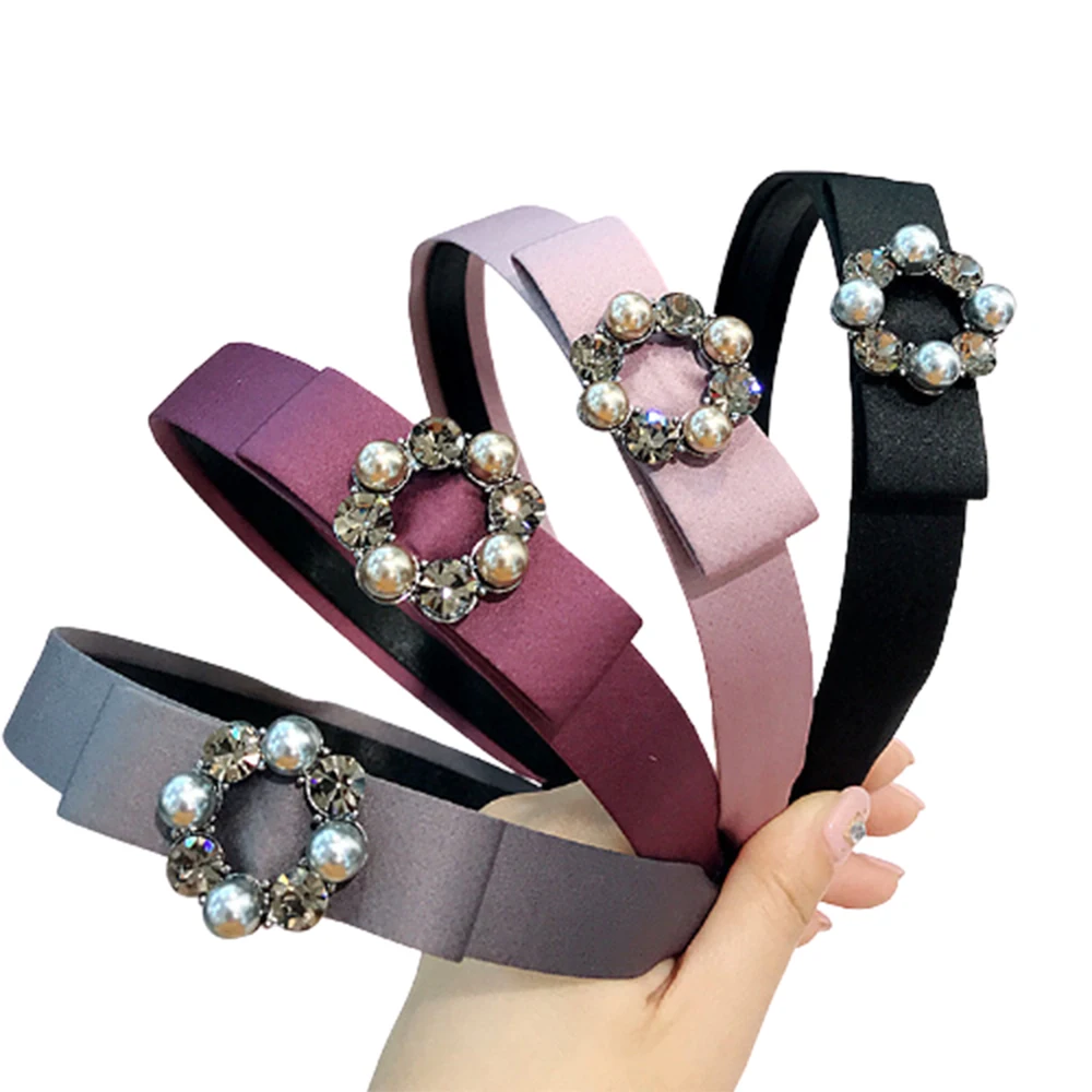 

Ribbon Circle Crystal Headband Retro Diamond Hair Band Hair Accessories For Women