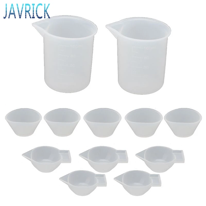 12 шт. Силиконовые Измерительные Чашки для смешивания УФ-полимерная форма набор