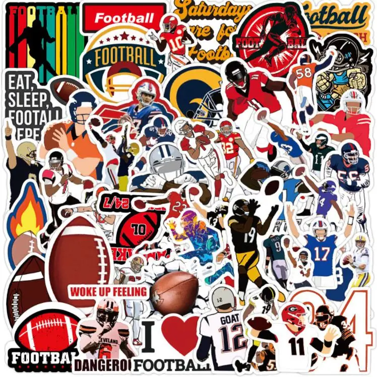 

10/30/50pcs Cartoon Rugby Football Graffiti Competition Stickers Waterproof Skateboard Travel Suitcase Phone Laptop Luggage