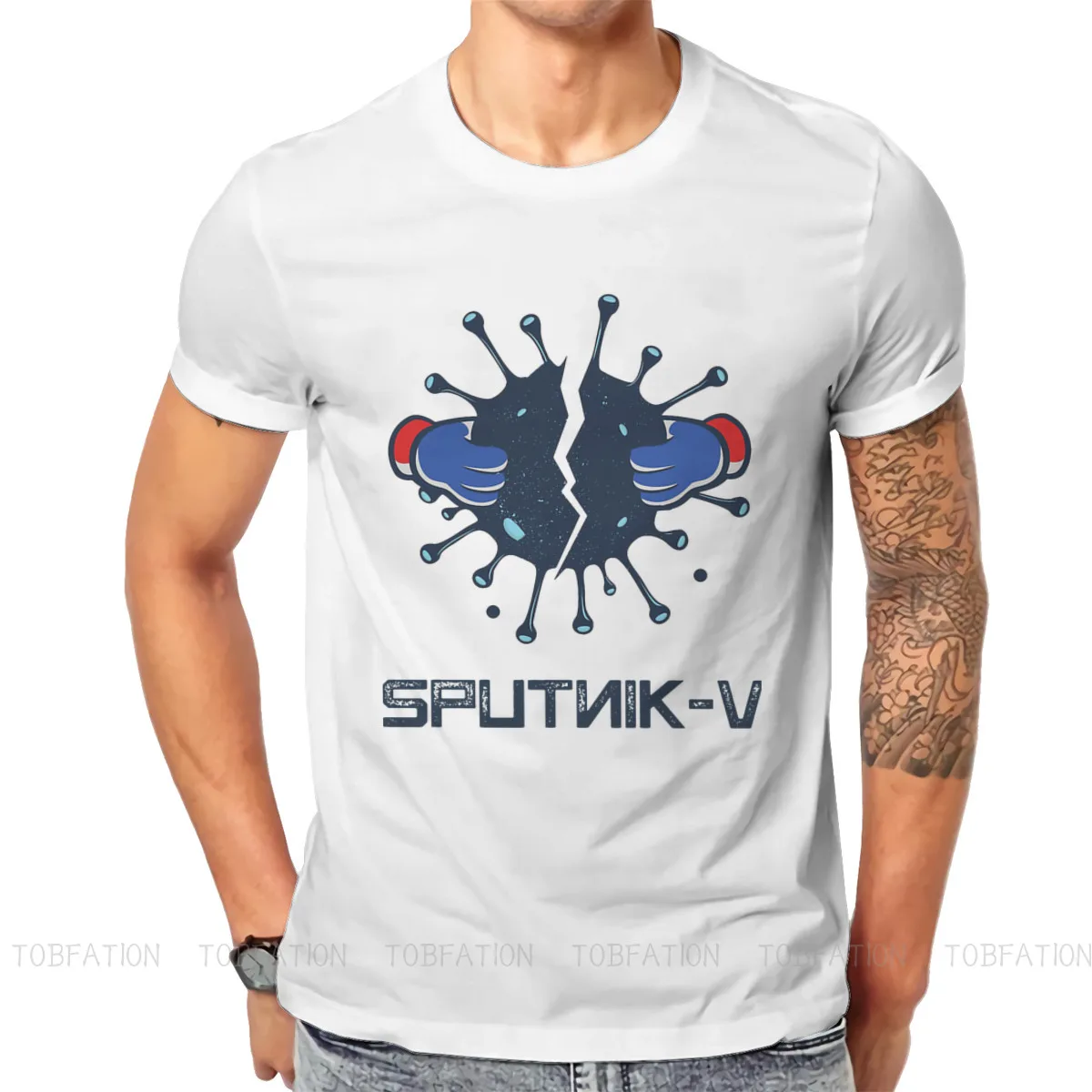 

Sputnik-V TShirt For Male Vaccine Meme Clothing Style T Shirt Comfortable Print Fluffy