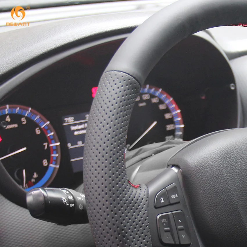 MEWANT черная натуральная кожа искусственная для Suzuki CELERIO чехол рулевого колеса