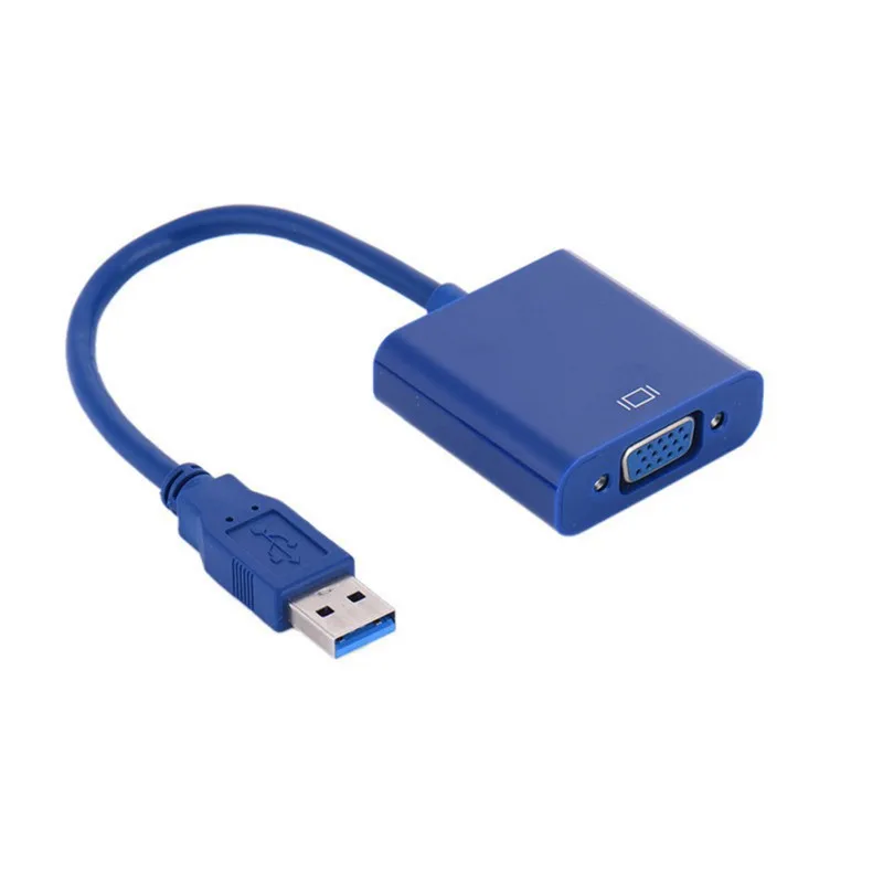 New USB 3.0 To VGA Driverless Adapter Male 15-pin Female Connector Cable Video Converter Windows 98/2000/7/8/Vista /10 |
