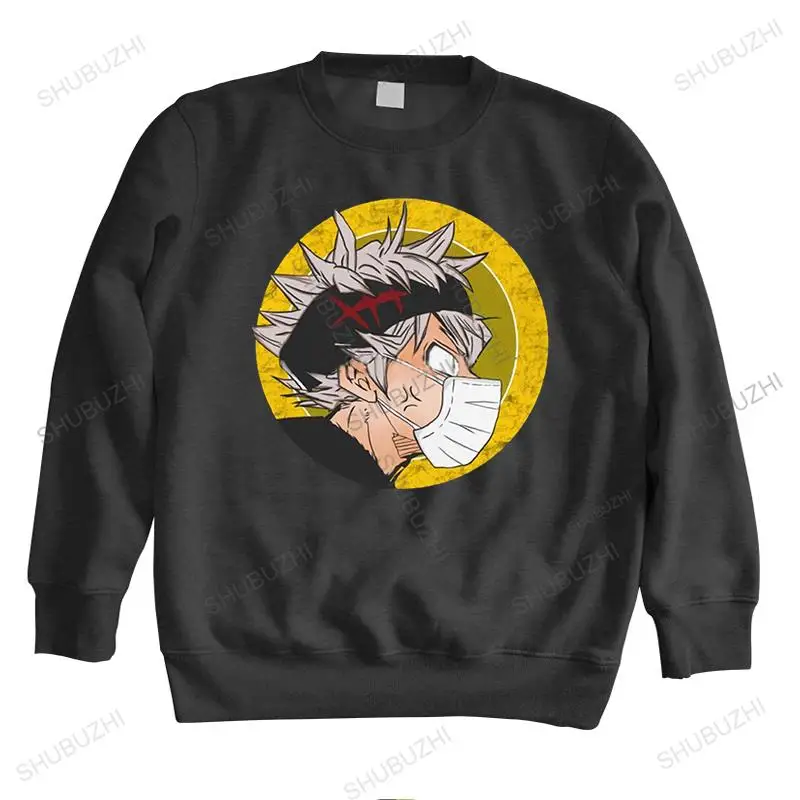 

Stay At Home Funny Asta hoodies Men Cotton hoodie Anime Manga Black Clover sweatshirts Top O-neck Graphic casual sweatshirt Gift
