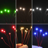 100pcs wired led smd 0402 0603 0805 1206 3v lamp models train pre soldered micro litz for toys diy lighting