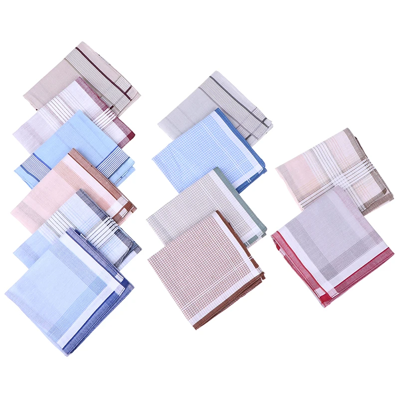 Мужские носовые платки 12 шт. мужские Ткань 100% хлопок размер цвет случайный выбор