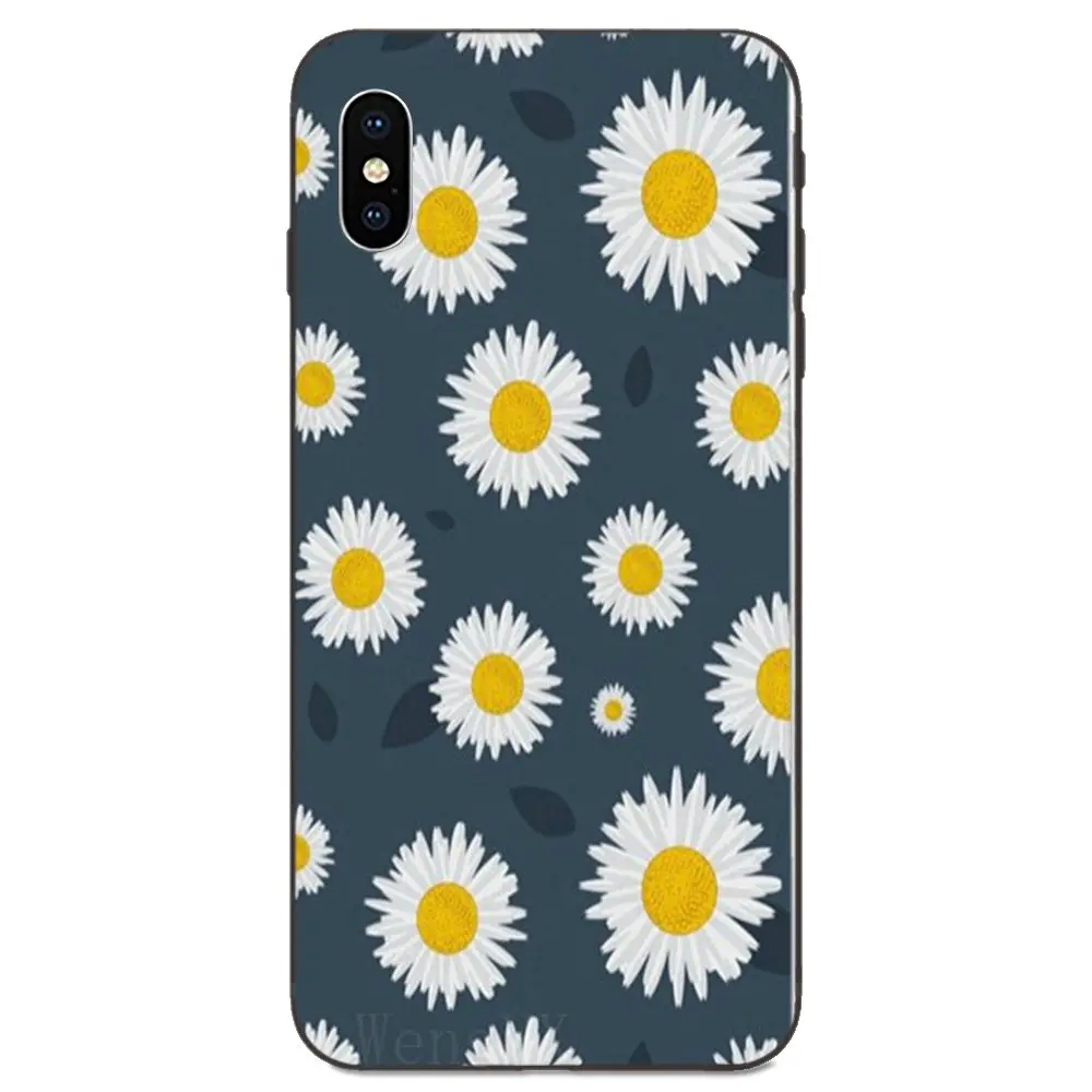 Красивые белые Daisies лепестки роспись для huawei nova 2 2S 3i 4 4e 5i Y3 Y5 II Y6 Y7 Y9 Lite Plus Prime Pro 2017