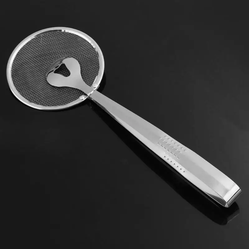 Мульти-функциональный Еда фильтрующая ложка с зажимом сетки ложка-ситечко масло