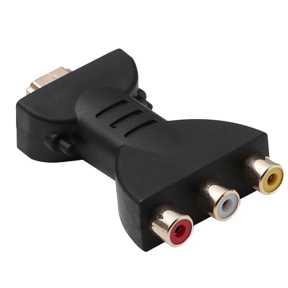 

High Quality Black HD to 3 RGB/RCA Video Audio Digital Adapter Digital Signal AV 1080p Adapter For HDTV DVD Projector TXTB1