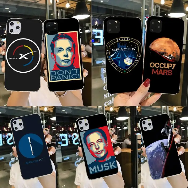 Черный мягкий чехол для телефона с изображением арбуза мускуса spacex iPhone 11 pro XS MAX 8 7