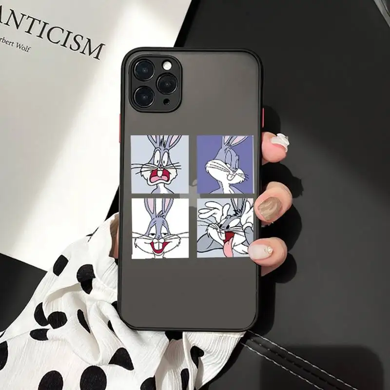 

Funny Cartoon Bugs Bunny Phone Cases matte transparent For iphone 7 8 11 12 plus mini x xs xr pro max luxury brand cover