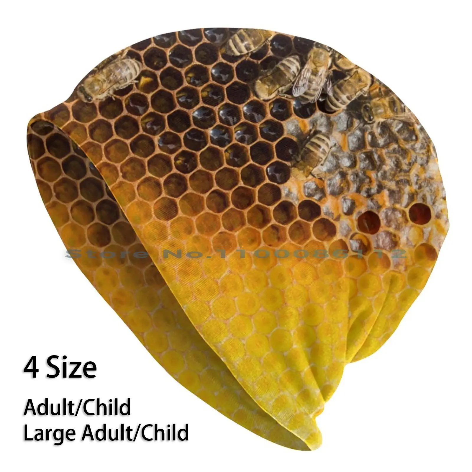 Шапка с пчелами в виде сот вязаная шапка спасение пчел желтые цветы милый черный