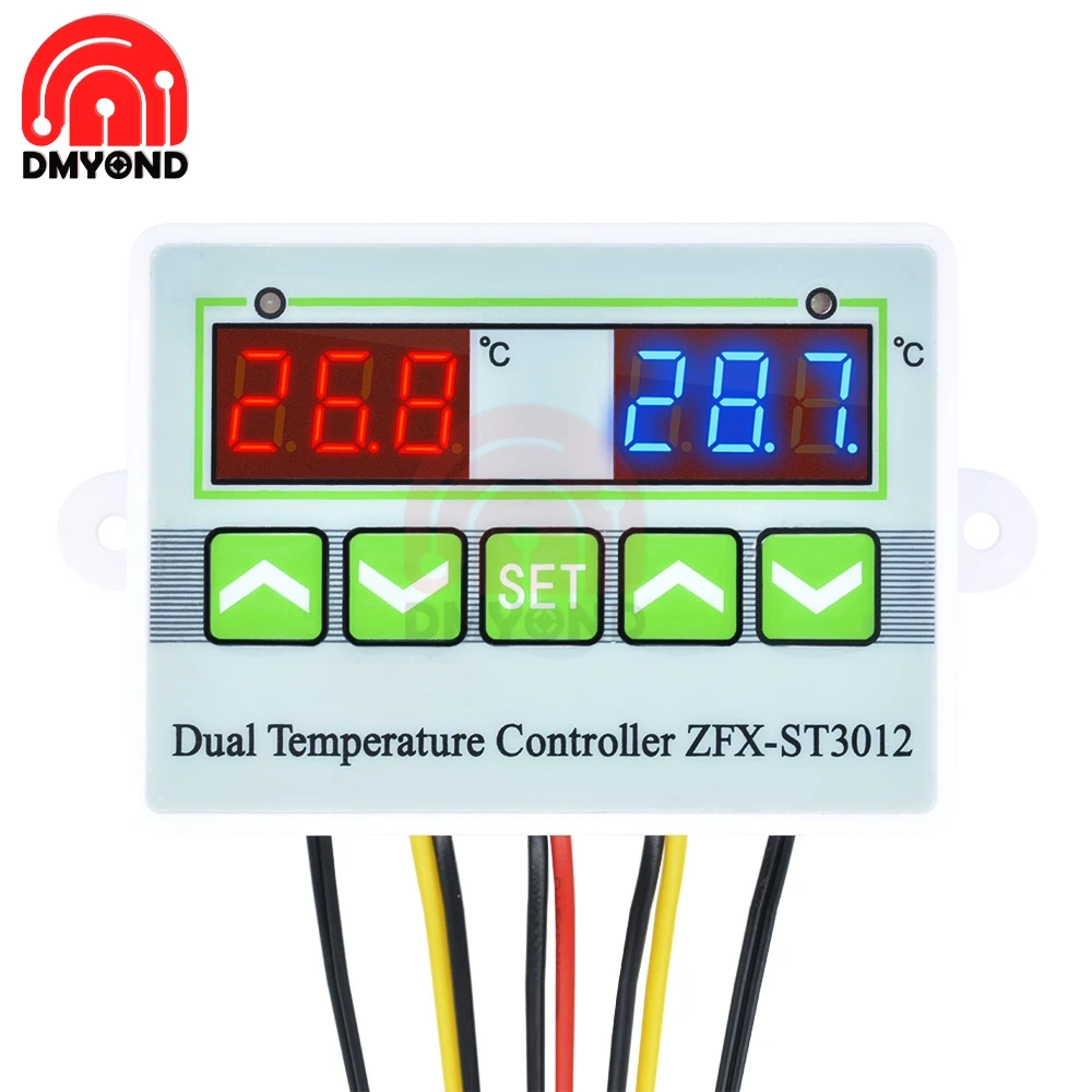 10 шт. цифровой светодиодный двойной термометр переменного тока 110 В 220