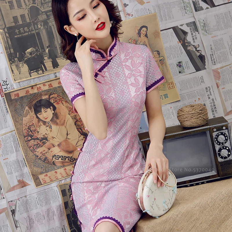 

Women Chinese Style Sexy Wedding Qi Pao Dress Lady Qipao Traditional Cheongsam Hanfu Tang Suit Kimono Party Vintage Vestidos