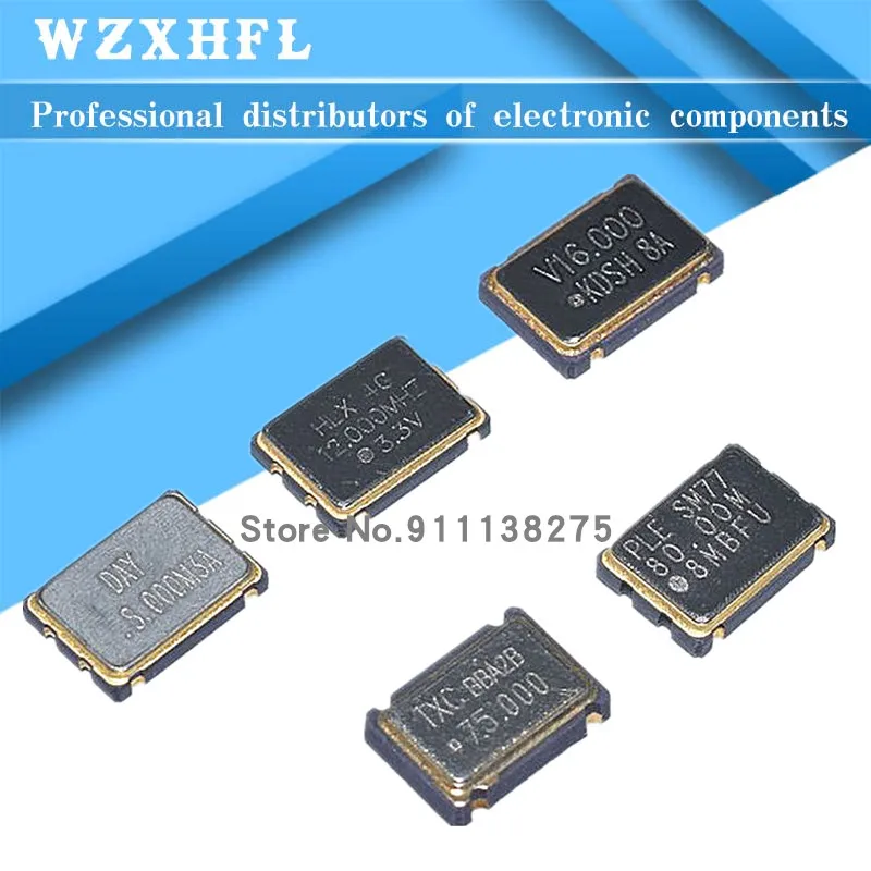 Активный кварцевый генератор SMD 5070, 10 шт., OSC, 25 МГц, 6 м, 10 м, 12 м, 16 м, 20 м, 24 м, 25 м, 33 м, 50 м, 7050, 5*7