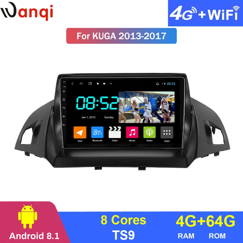 Android 8 1 автомобильный DVD 1din мультимедийная Navi система для Ford Kuga 2013-2017