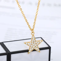 cz zircon star wedding necklace for women stainless steel choker pendant necklace collares chain fashion jewelry gifts
