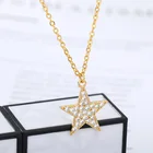 Женское свадебное ожерелье со звездами из фианита, чокер из нержавеющей стали, ожерелье с подвеской, золотая цепочка-ожерелье, Подарочная бижутерия