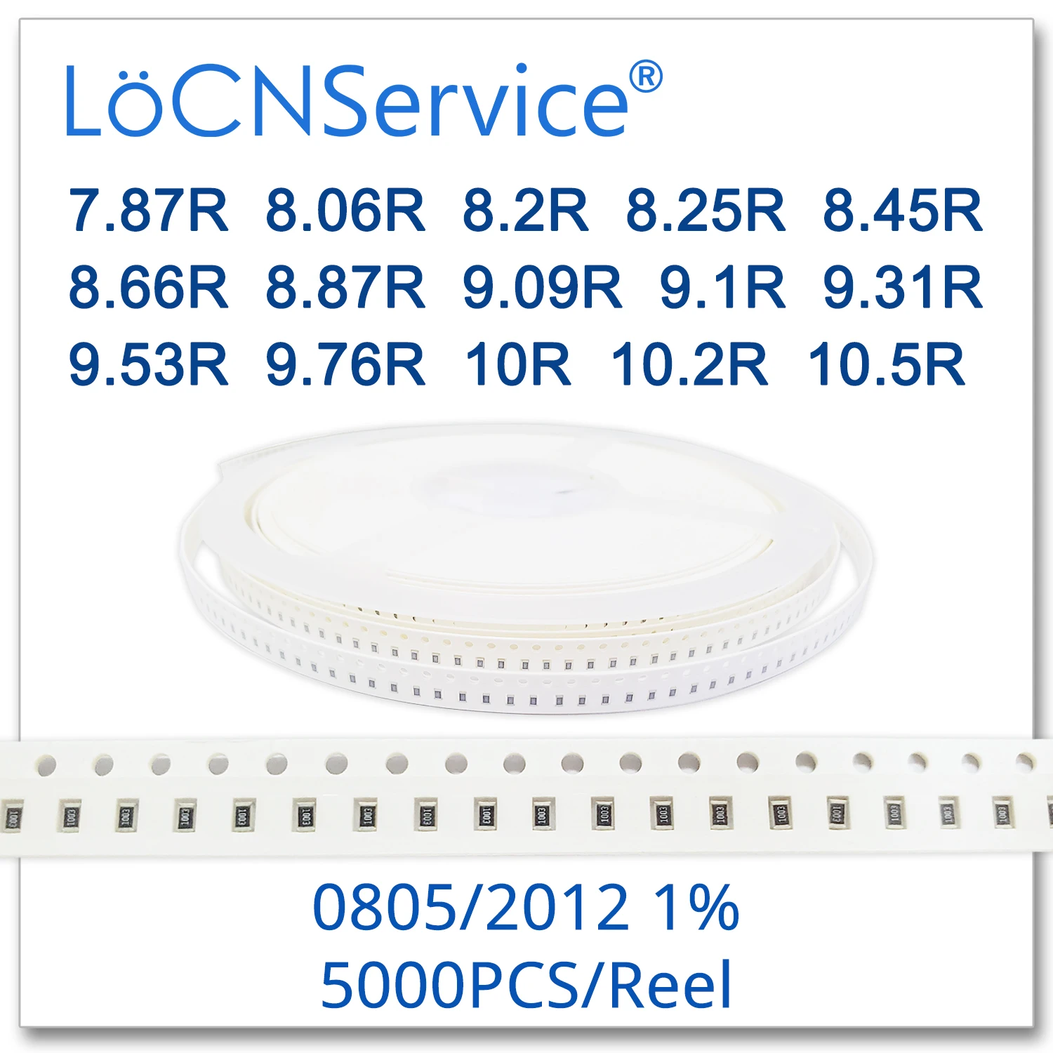 LoCNService 0805 1% 5000 шт. 7.87R 8.06R 8.2R 8.25R 8.45R 8.66R 8.87R 9.09R 9.1R 9.31R 9.53R 9.76R 10R 10.2R 10.5R 2012