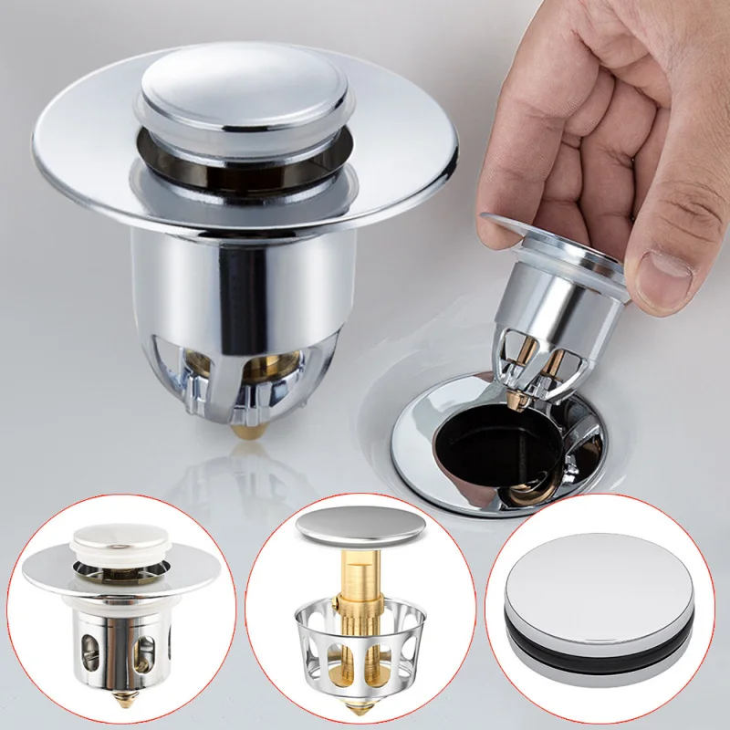 

1PC Washbasin Press Bounce Filter Leaking Plug DIY Household Bathroom Wash Basin Decor Accessories