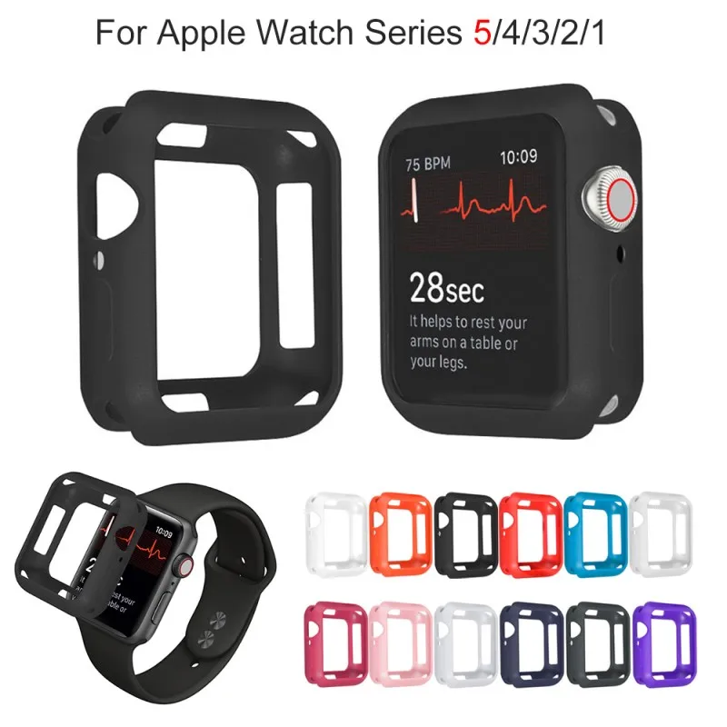 Мягкий чехол для часов из ТПУ для Apple Watch 5, 4, 3, 2, 1, чехол для часов Iwatch 44 мм, 42 мм, 40 мм, 38 мм, чехол для часов с полной защитой