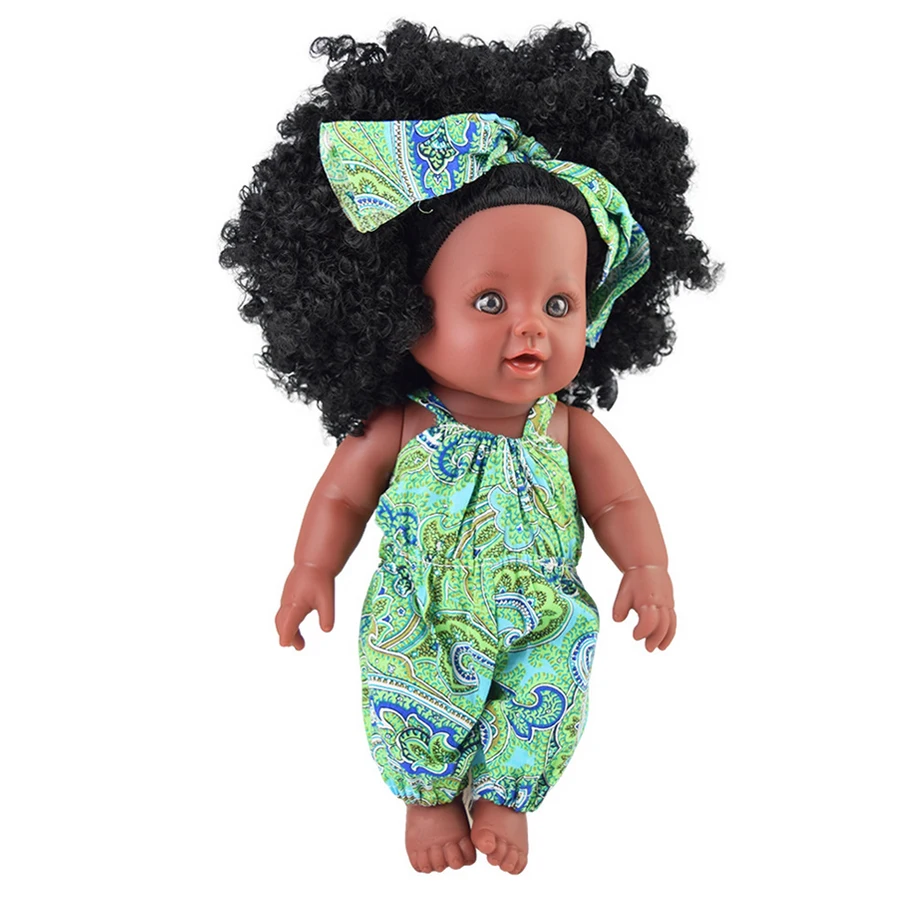 30 см Имитация Черной Кожи Детская кукла интеллектуальная говорящая 3D глаза