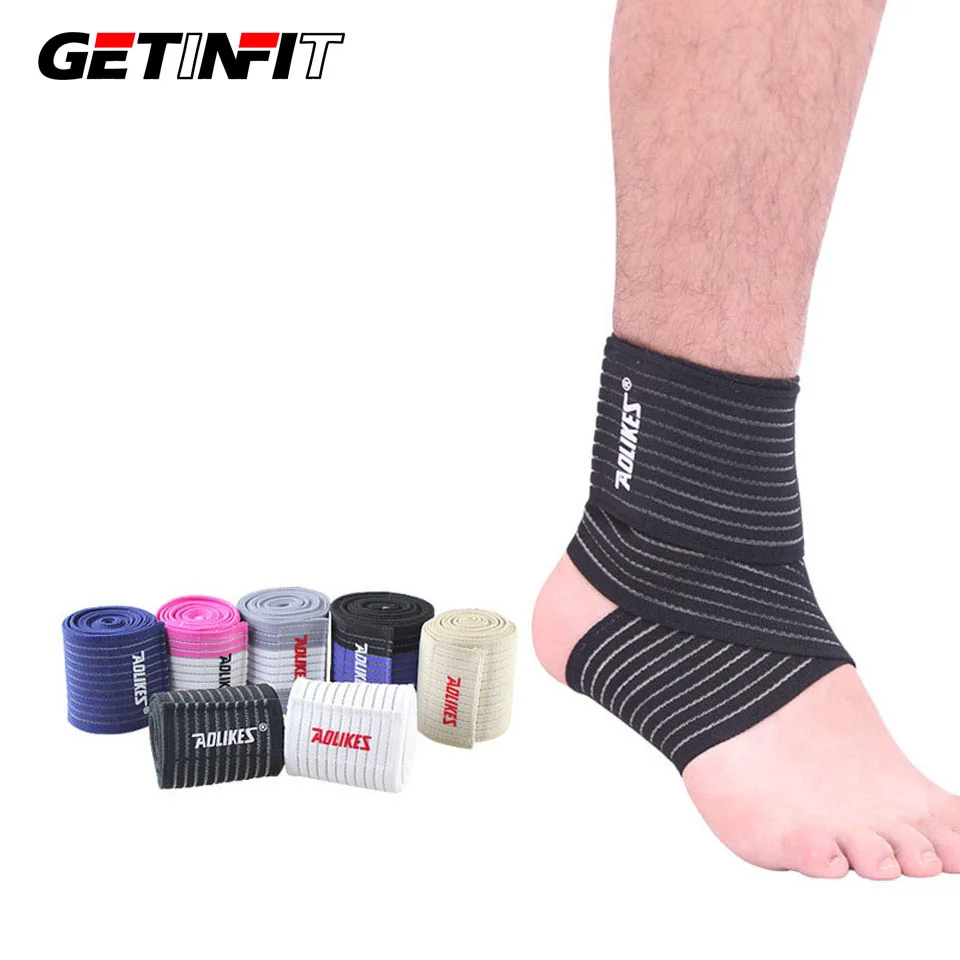 

Getinfit 1PCS Professional Sports Strain Wraps Bandages Elastic Ankle Support Pad Protection Ankle Bandage Guard Gym Protection