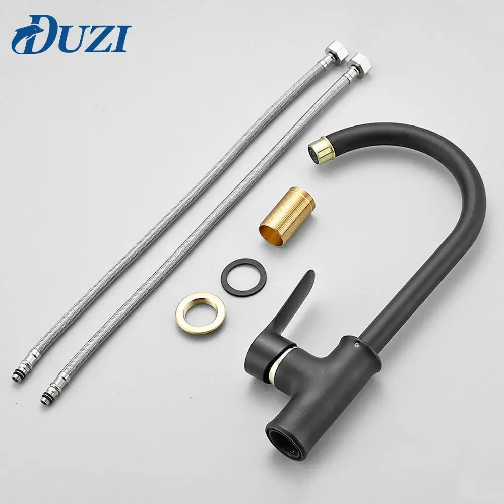 Кухонный смеситель из нержавеющей стали матовый черный кран с одной ручкой