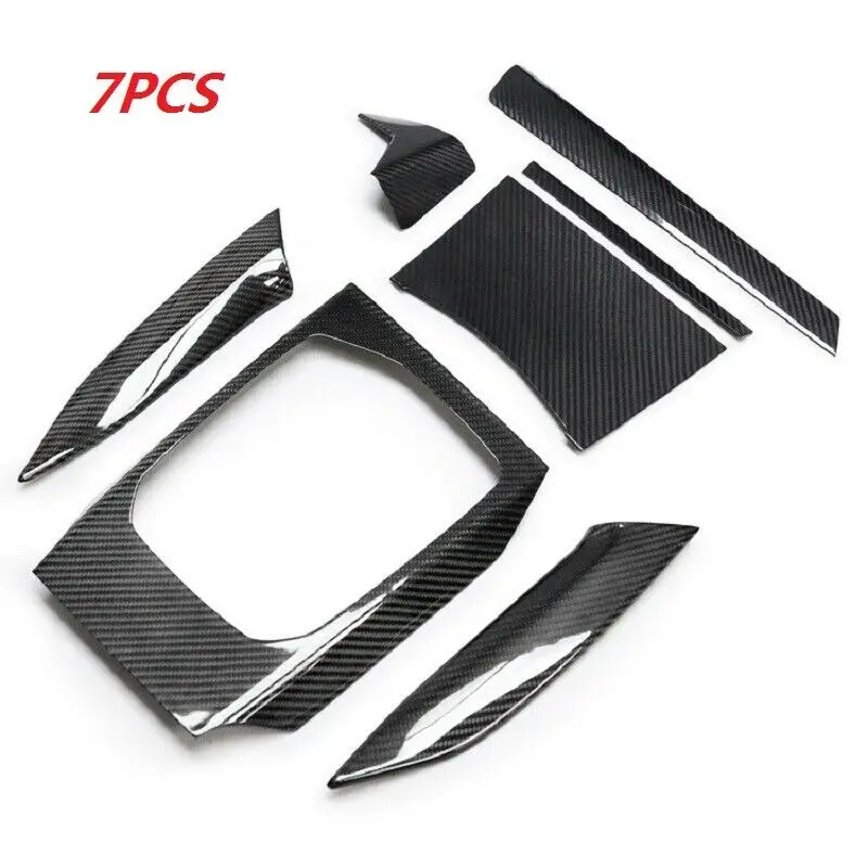 

Real Carbon Fiber Car Central Control Gear Shift Panel Sticker Interior Moulding Cover For BMW 3 Series G20 330i G28 G21 2019