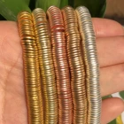 Натуральный камень, плоские круглые бусины-Рондель из гематита, матового золота и серебра, 3, 4, 6, 8 мм, для изготовления ювелирных изделий сделай сам, браслетов и цепочек