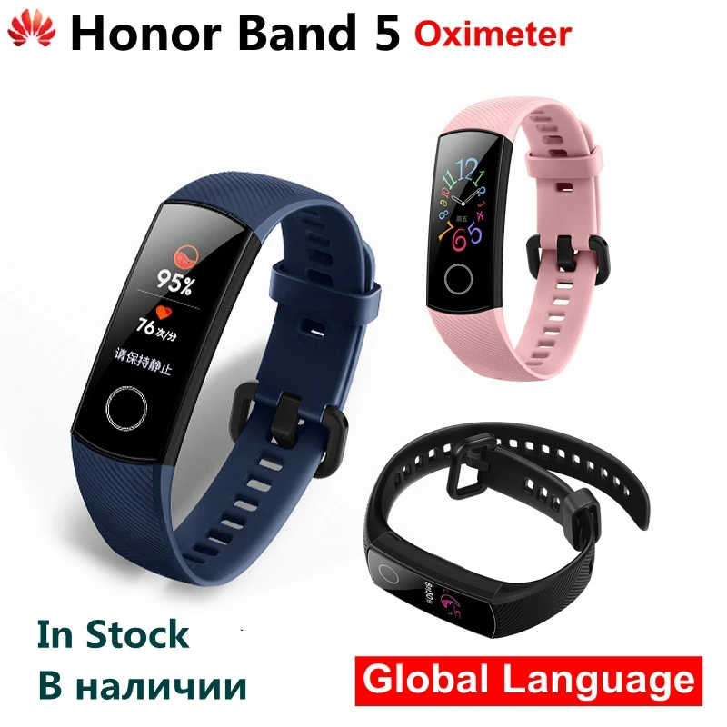 Оригинальный huawei Honor Band 5 Смарт-браслет Oximeter AMOLED сенсорный цветной экран плавание