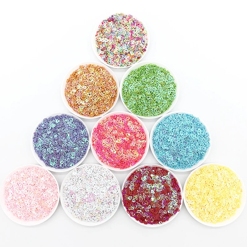 20g выбитое сердечко свободные тесьма с пайетками для шитья Ремесло ПВХ маникюра и