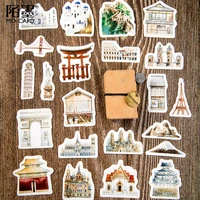 45pcs box world famous buildings decorative stickers album hand account decoration