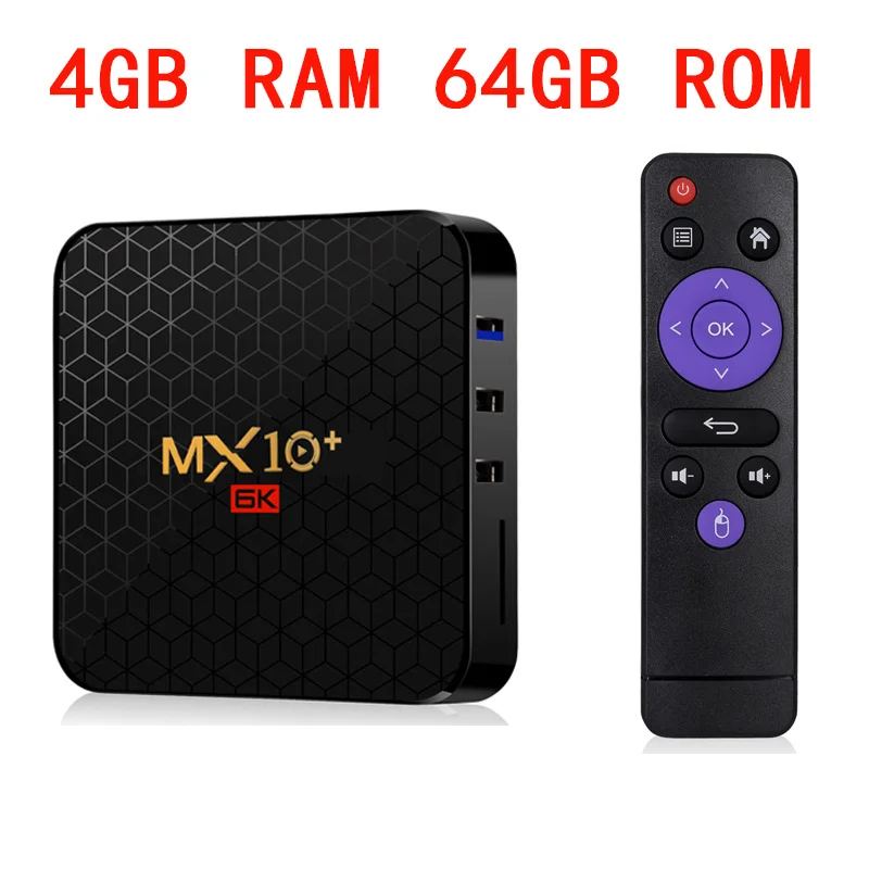 4G 64G TV BOX MX10 Plus Смарт ТВ приставка Android 9,0 4 Гб 64 Гб Allwinner H6 четырехъядерный 2,4G& 5,8 GHz Wifi BT 6K Google Netflix Youtube IP tv медиаплеер - Цвет: 4G 64G TV BOX