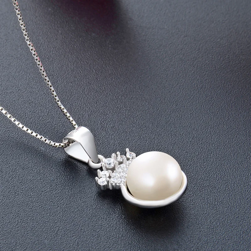 

8mm Crown Pendant Fresh Water Natural Pearl Pendant Wedding Jewelry for Weomen 925 Silver CHDBD003121