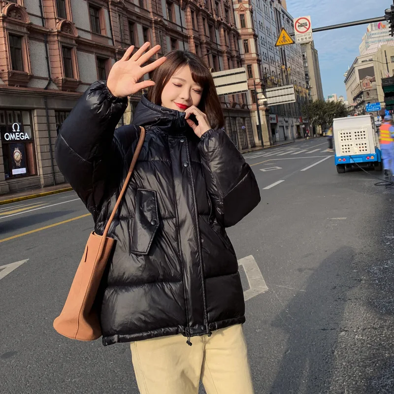 Женский короткий пуховик из хлопка с защитой от ветра|Женские парки| |